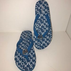 Michael Kors Blue Logo Flip Flop NWOT